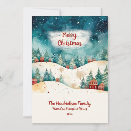 Festividades Do Cartão de Natal Vintage da nossa casa