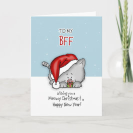 Festividades Do melhor amigo cartão de Natal do gato para