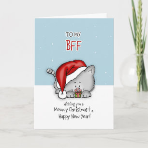 Festividades Do melhor amigo cartão de Natal do gato para