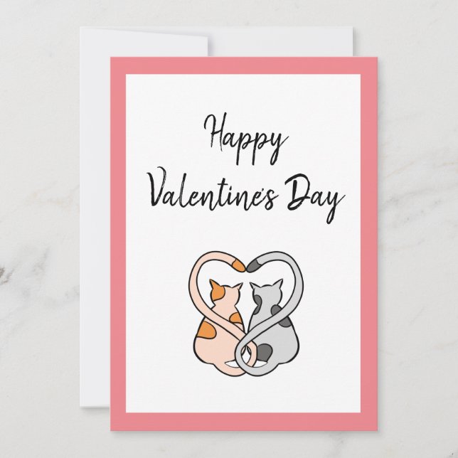 Festividades Dois Gatos Apaixonados - Cartão De Feliz dia de os (Frente)