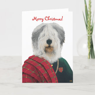 Festividades DR.223 Antigo cartão de Natal Sheepdog Inglês