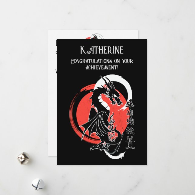 Festividades Dragão negro, Cartão de Saudação Personalizado da  (Frente/Verso In Situ)