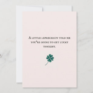Festividades duende fofo cartão de trevo de quatro folhas para 