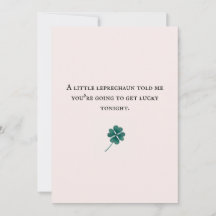 duende fofo quatro folhas cartão de casais