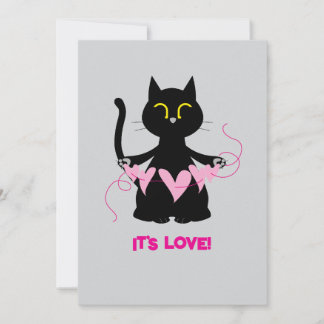 Festividades É AMOR! - Cartão de Saudação de Gato Preto Engraça