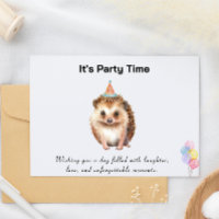 É o Cartão de Aniversário da Festa com Hedgehog