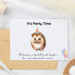 Festividades É o Cartão de Aniversário da Festa com Hedgehog
