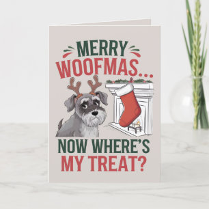 Festividades EDITABLE Schnauzer Engraçado Cartão de Natal