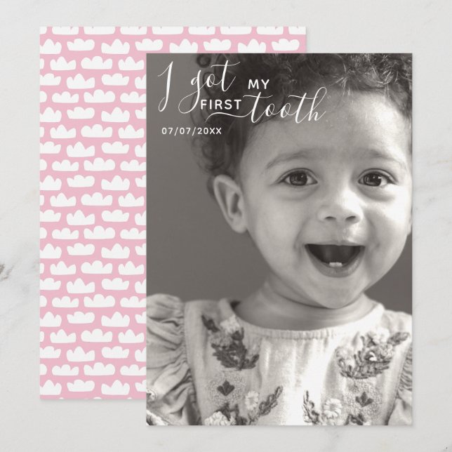 Festividades Editável, recebi meu primeiro cartão de dente (Frente/Verso)