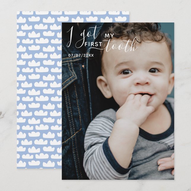 Festividades Editável, recebi meu primeiro cartão de dente (Frente/Verso)