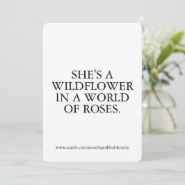 Festividades Ela é um Cartão de Flor Selvagem, Presente Persona