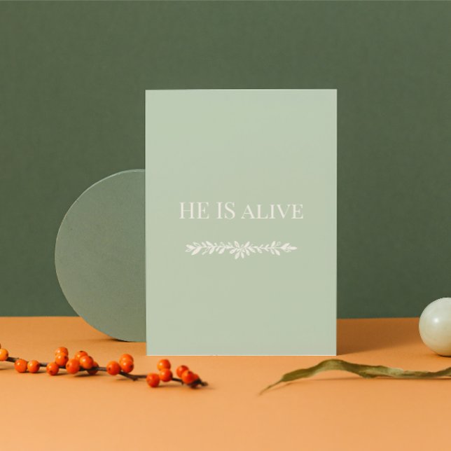 Festividades Ele Está Vivo Cartão de Páscoa Cristão | Design de (He Is Alive — Share the Joy of Easter with Loved Ones)
