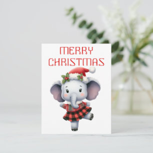 Festividades Elefante Bebe Dançante - Cartão de Natal