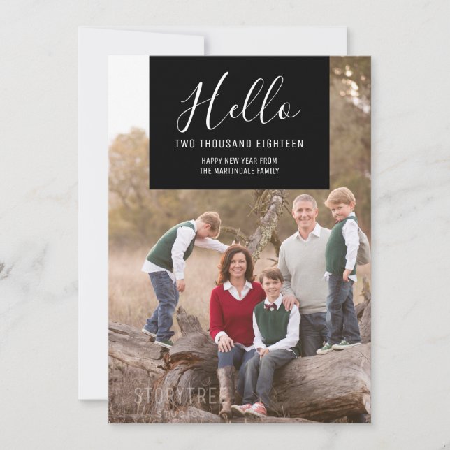 Festividades Elegance esquadrou o Cartão com fotos de Ano Novo  (Frente)