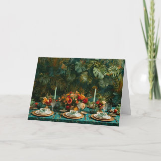 Festividades 🌿 Elegância Tropical Cartão de Boas Festas de Açã