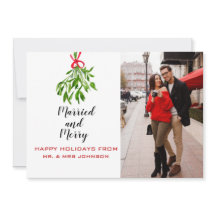 Elegante cartão com fotos de aquarela recém-casada