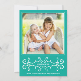 Festividades Elegante Cartão com fotos de Natal de Joyeux / Aqu