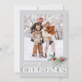 Festividades Elegante Cartão com fotos de Natal Feliz