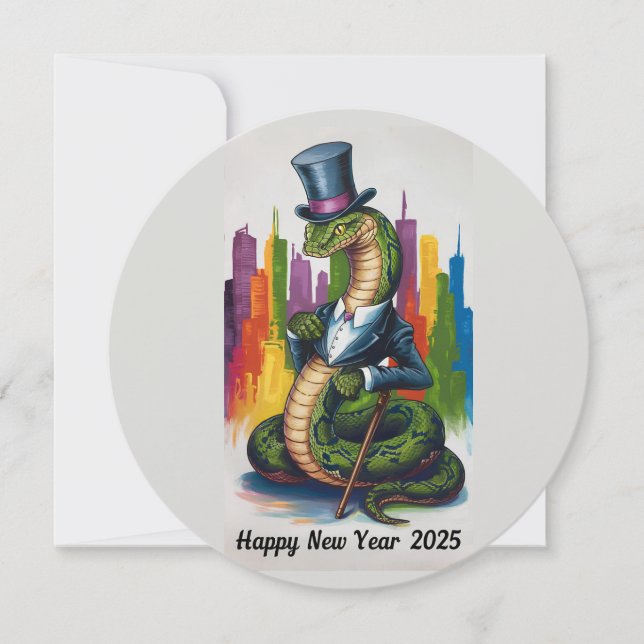 Festividades Elegante Cartão de Ano Novo 2025 para Profissionai (Frente)