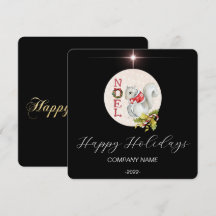 Elegante Cartão de Férias de Aquarela Preta