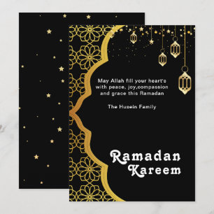 Festividades Elegante Cartão de Férias Preto Dourado Ramadan Ka