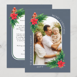 Festividades Elegante Cartão de Natal com Foto e Mensagem no Ve