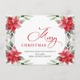 Festividades Elegante cartão de Natal com Poinsettia para empre