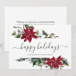 Festividades Elegante cartão de Natal corporativo de Poinsettia