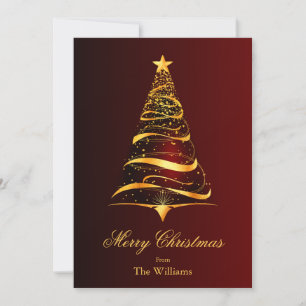 Festividades Elegante cartão de Natal minimalista com árvore do