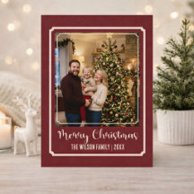 Elegante cartão de Natal personalizado com foto da