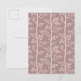 Festividades Elegante Cartão Postal de Arte Floral Rosa Antiga