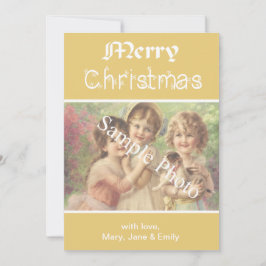 Festividades Elegante, clássico cartão com fotos de Natal Feliz