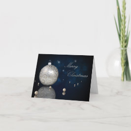 Festividades Elegante Silver Glitter Ornament - Cartão de Sauda