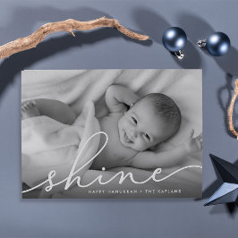 Festividades Elegante Wish | Cartão com fotos de Hanukkah