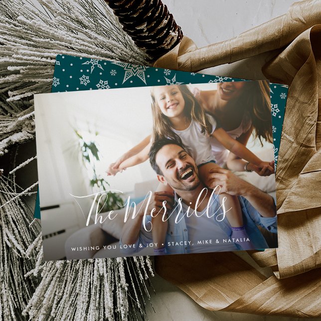 Festividades Elegantemente Escrito | Cartão de Foto de Férias (Criador carregado)