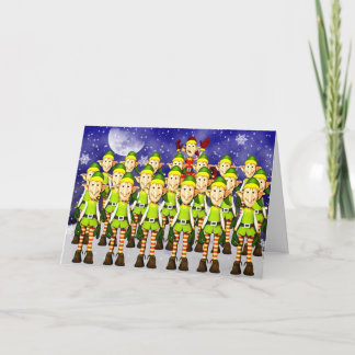 Festividades Elves, malvado, pic escolar, cartão de Natal para