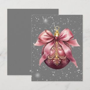 Festividades enfeite de árvore de Natal cartão de Natal rosa ci