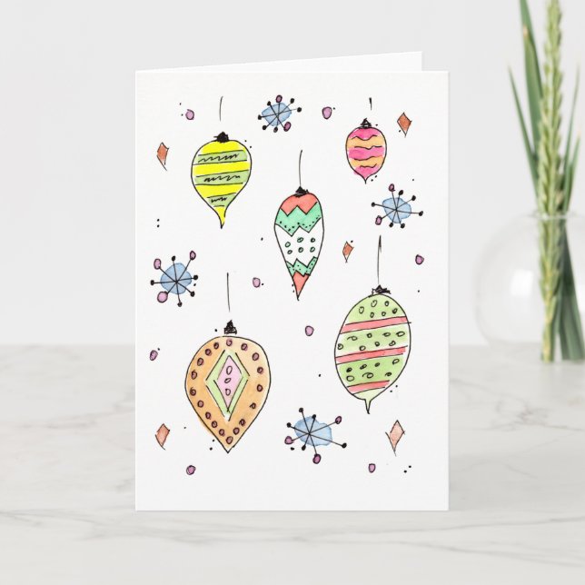 Festividades Enfeites de Natal Brilhantes Cartão de Natal (Frente)