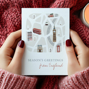 Festividades England British Seasons saúda cartão de Natal