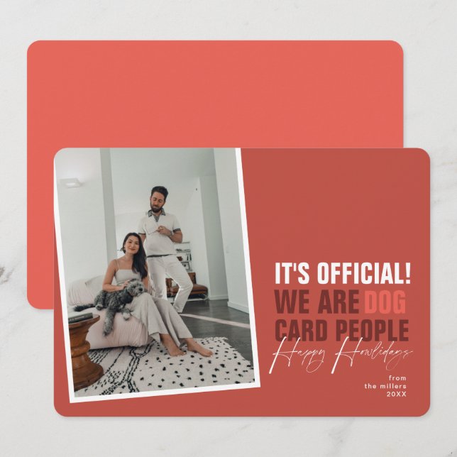 Festividades Engraçado Cartão de Natal de Cachorro Vermelho Fel (Frente/Verso)