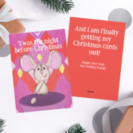 Festividades Engraçado Ilustrado Atrasado Após O Cartão De Nata