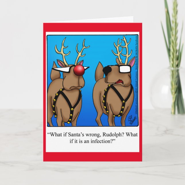 Festividades Engraçado Reindeer Humor Cartão de Saudação de Nat (Frente)