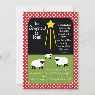 Festividades Escritura SHEPHERD Verso Cartão de Natal De Dois