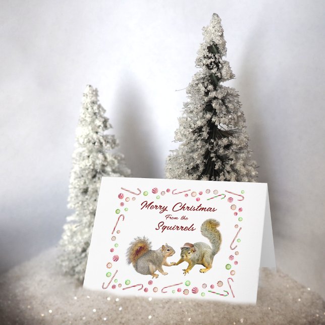 Festividades Esquilos com Cartão de Natal Peppermint Candy (Criador carregado)