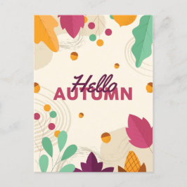 Festividades Estação de Boho Autumn com Cartão Postal de Feriad