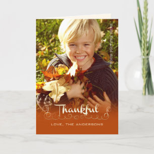 Festividades Estando grato. Cartão com fotos Personalizado de A