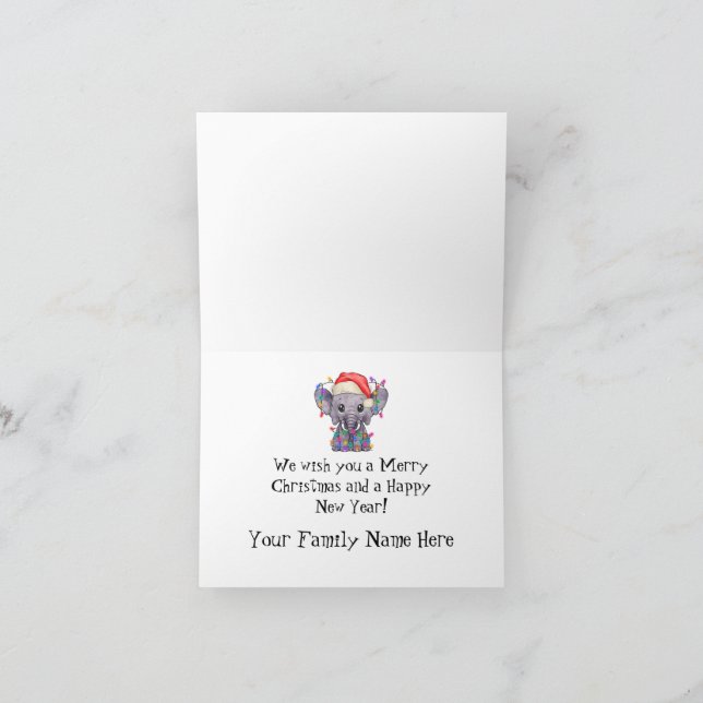 Festividades Este Cartão de Natal De Elefante (Interior)