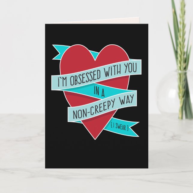 Festividades Estou obcecado com você. Cartão de Amor Engraçado  (Frente)