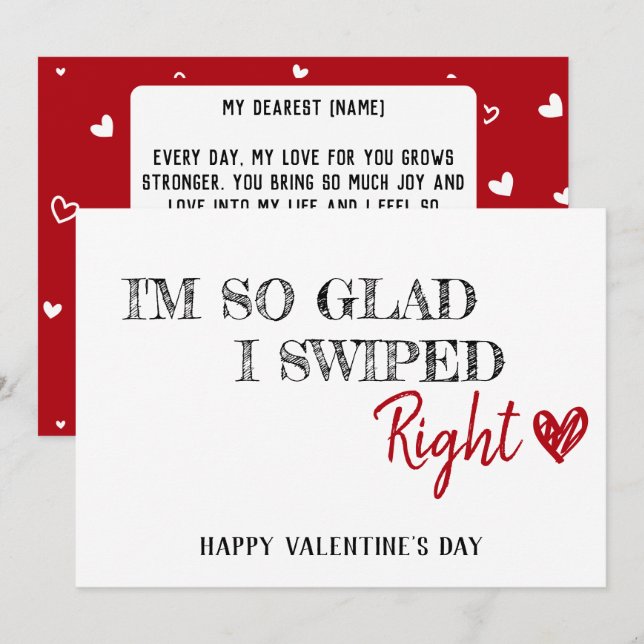 Festividades Estou tão feliz por ter trocado o cartão de Namora (Frente/Verso)