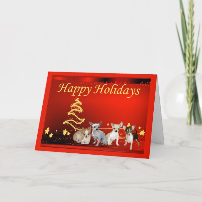 Festividades Estrelas de Cartão de Natal Chihuahua (Frente)